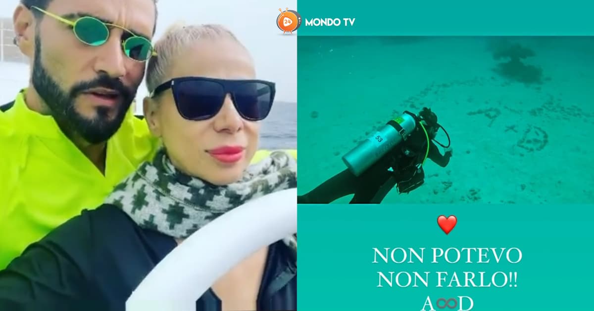 GF Vip, Alex Belli, dedica d’amore a Delia Duran negli abissi, poi simula la scena del Titanic con Stella