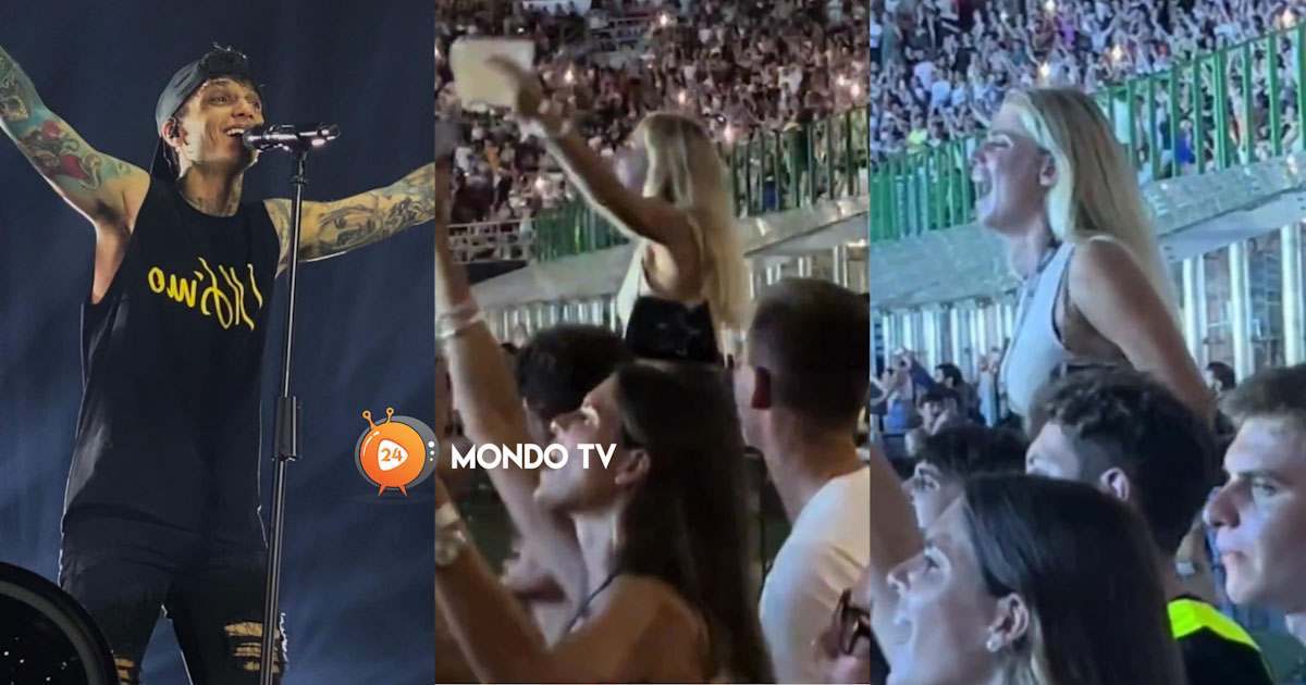 Ultimo incanta San Siro, e anche la sua ex fidanzata canta a squarciagola (VIDEO)