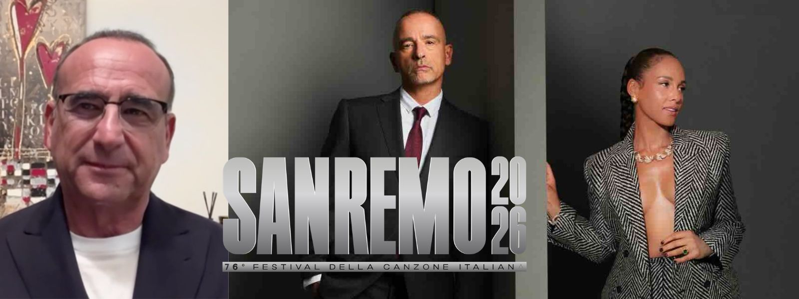 Sanremo 2026, grande annuncio di Carlo Conti arrivano Eros Ramazzotti e Alicia Keys