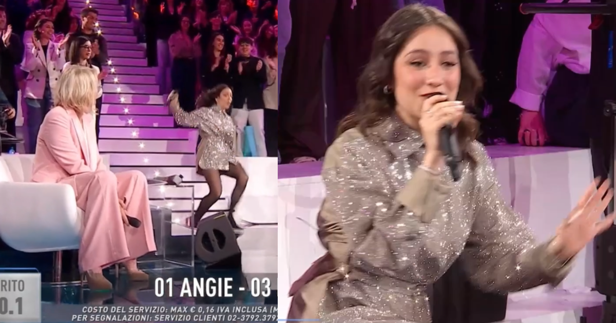 Angie caduta finale Amici 25