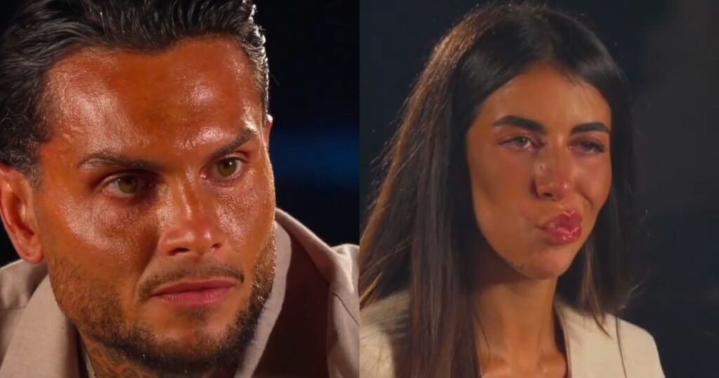 Rosario e Alessandra durante il secondo falò di confronto a Temptation Island 2026
